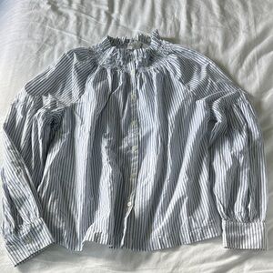 NWT GAP Blue and White Striped Blouse